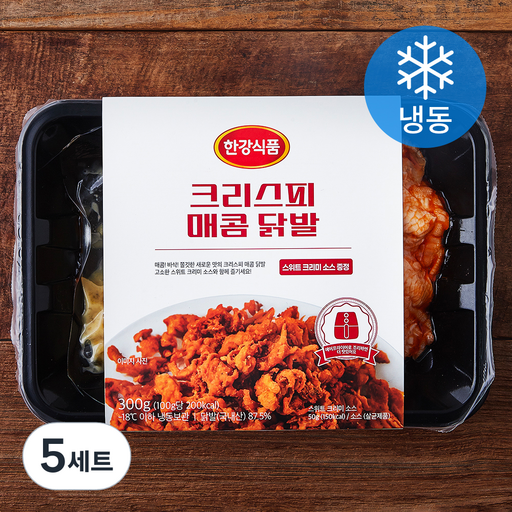 한강식품 크리스피 매콤 닭발 300g + 스위트 크리미 소스 50g 세트 (냉동)