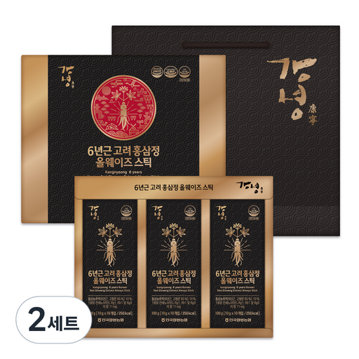 한국양봉 강녕 6년근 고려 홍삼정 올웨이즈 스틱 30p + 쇼핑백