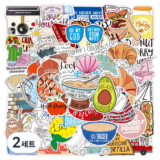 정월나나 프리미엄 노트북 캐리어 DIY 캠핑 스티커 50p 세트