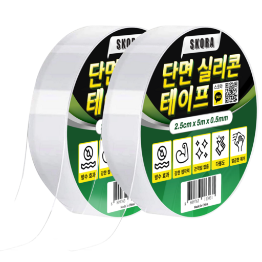 스코라 초강력 단면 실리콘 테이프 25mm x 5m