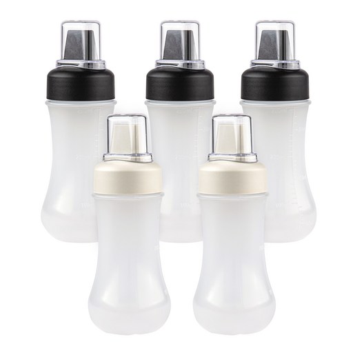 5구 드레싱소스통 블랙3p + 크림화이트 2p 세트 350ml