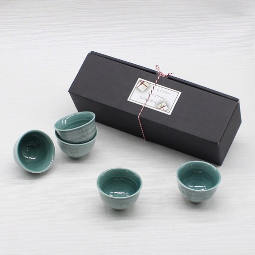 달소금 국산 도자기 아침이슬 술잔 5p 세트