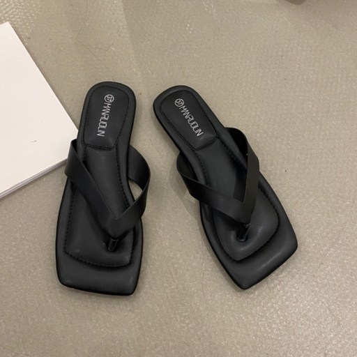 헤스티아 여성용 스퀘어라인 쿠셔닝 쪼리 샌들