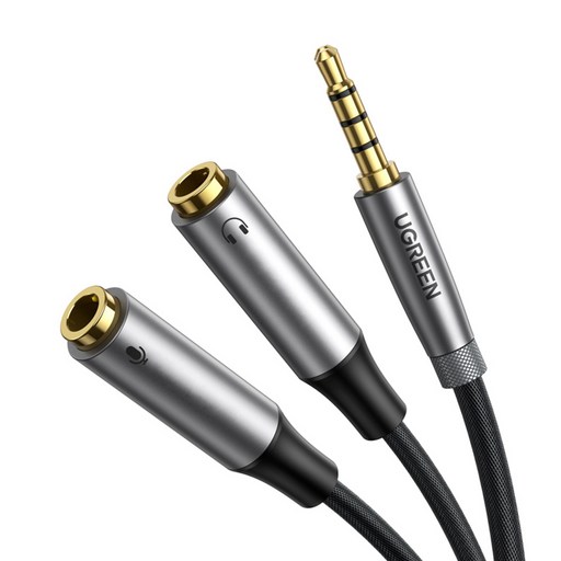 유그린 프리미엄 3.5mm 4극 to 헤드셋 분배기 Y케이블 혼합색상