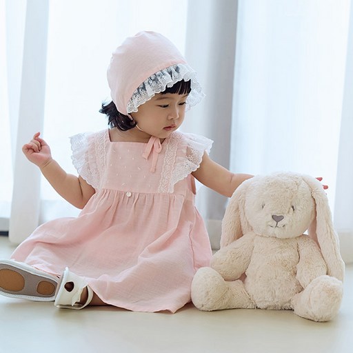 에뜨와 여아용 베네사 레이스 원피스 세트