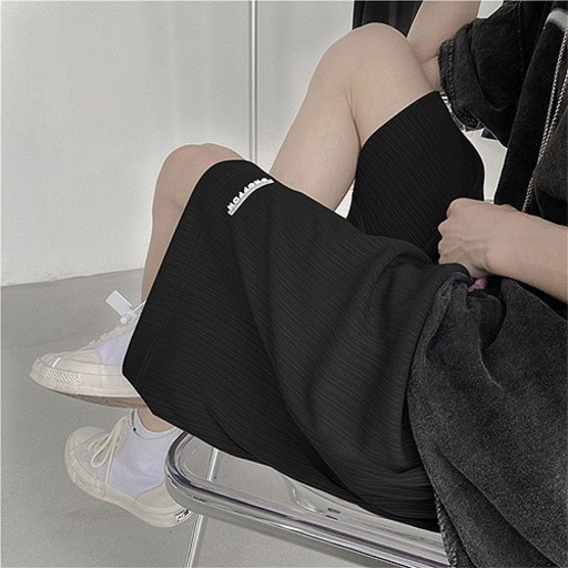 캐주얼 주름 줄패턴 와이드 임산부 반바지