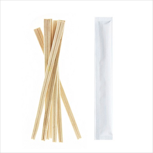 진담팩 나무 젓가락 20cm 백색 무지 개별 포장