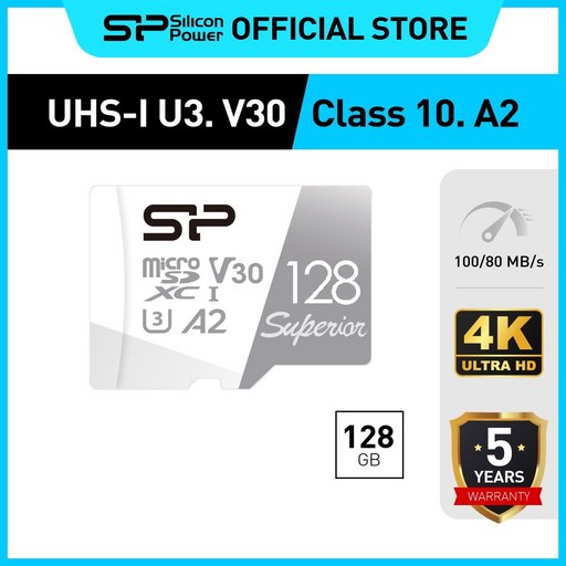 실리콘파워 Silicon Power 마이크로 SD Superior MicroSDXC UHS-I V30 4K Pro Res 고프로 블랙박스