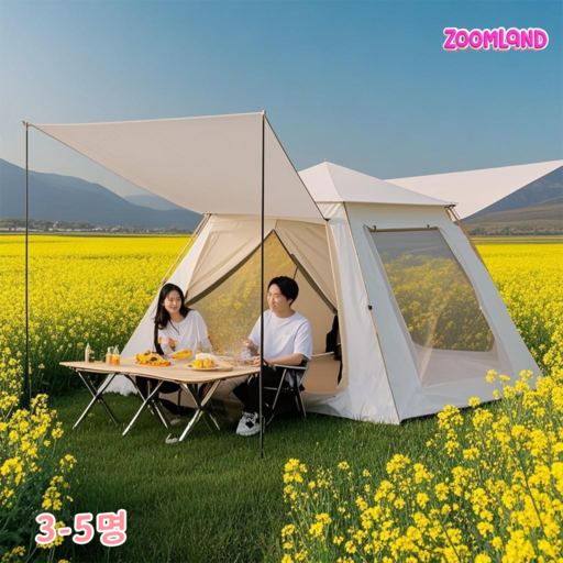 Zoomland 캠핑 텐트 사각 원터치 자동 원터치텐트 대형텐트 돔텐트 그늘막 전체개방