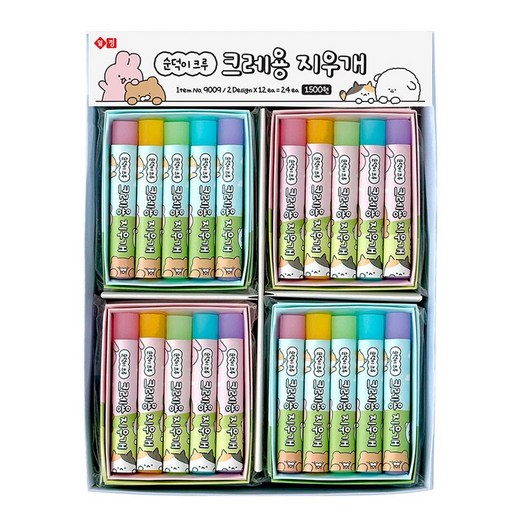 순덕이 크루 크레용 지우개 2종 x 12p 세트