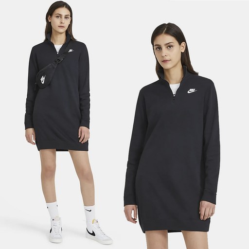 [미국] 나이키 원피스 반집업 긴팔 플리스 드레스 Nike Club Fleece Dress