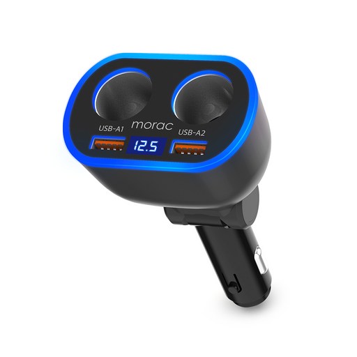 모락 네다 D4 시거잭 2소켓 USB 2포트 차량용 고속 충전기