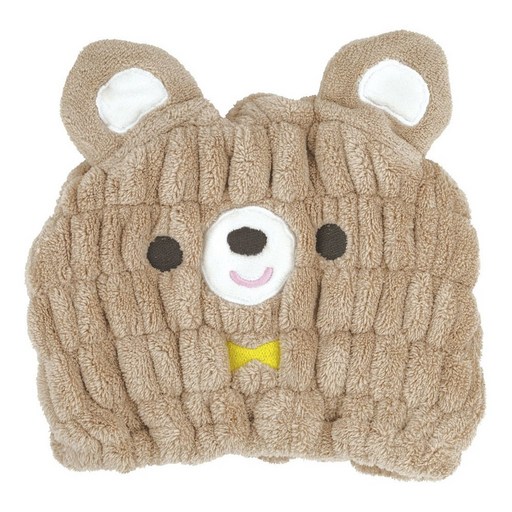 스케이터 흡수 속건 애니멀 타월 캡 곰돌이 세로 23×가로 17cm TOC11A