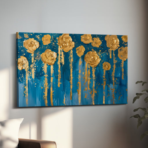 아트앤코 돈 들어오는 장미 캔버스 그림 75x50cm 풍수지리 인테리어 대형 액자