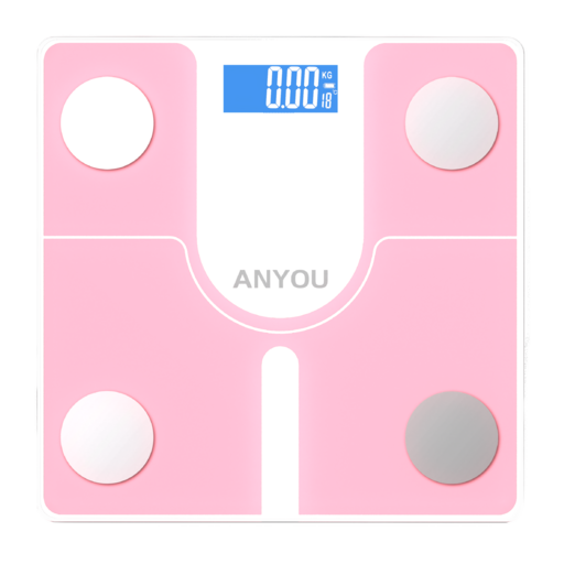 ANYOU 가정용 LED 디지털 체중계 아이스 크랙 체지방 체중 스마트 전자저울