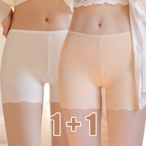 여성 아이스 쿨링 뱃살 힙업 3부 심리스 속바지 사각 드로즈 보정 팬티 레깅스 치마반바지 2p 슬림소녀