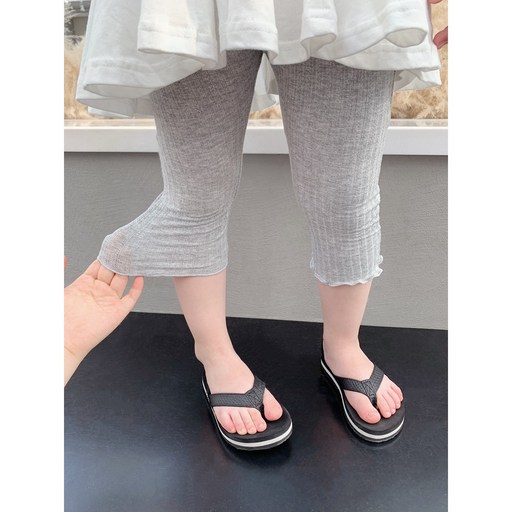 (KC인증)유아여름레깅스 칠부 시원한 프릴레깅스 여아 등원룩 스판 모달