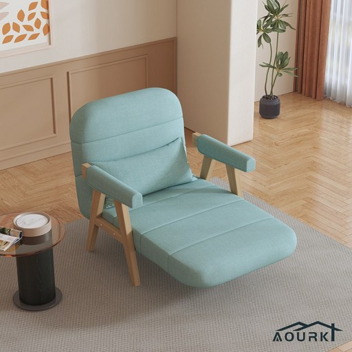 AOURK 접이식 침대 원목 라텍스 간이 침대 1인용 소파 베드