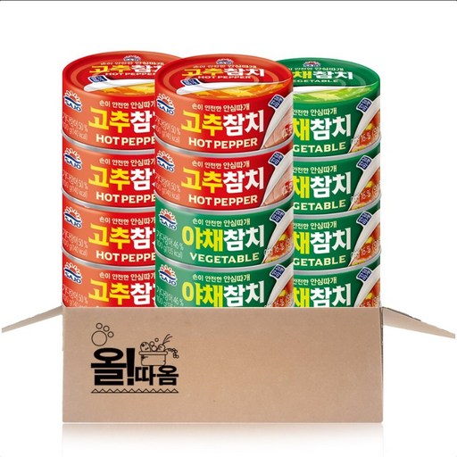 사조 / 안심따개 야채참치 100g x 6개 + 고추참치 100g x 6개 세트