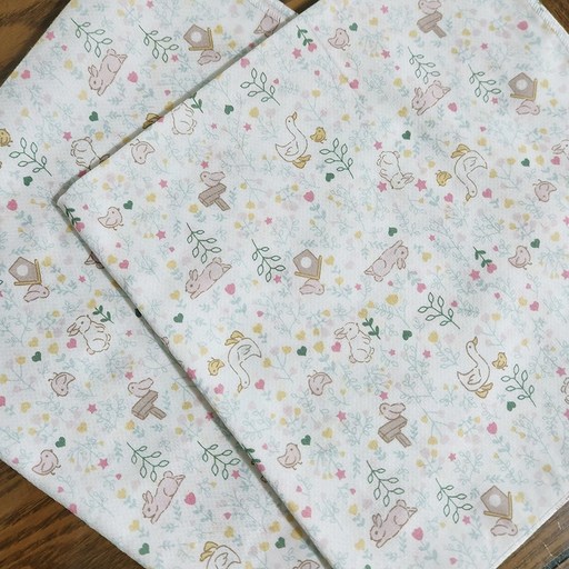 국산 순면 무형광 빅사이즈 45x45cm 가제 엠보면 나염 손수건 20장