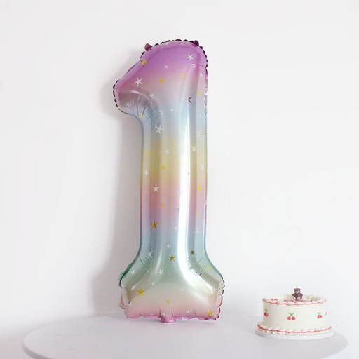 파파 파티 오로라 별장식 스타 숫자 풍선 생일 셀프 사진