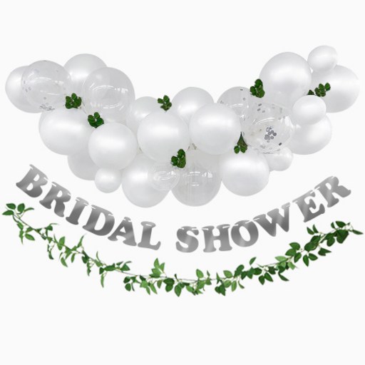 브라이덜 샤워 화이트 풍선 가랜드 세트 홈 파티 용품 장식 소품, BRIDAL SHOWER 가랜드  화이트 벌룬 세트, 1세트