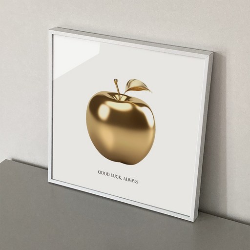 30x30cm 황금사과 액자 풍수 돈들어오는 재물운 집들이 개업식 선물