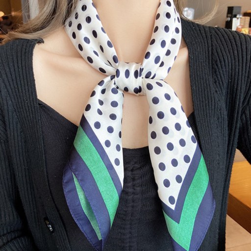 그린 도트 패턴 가을 여성 패션 스카프 J2271