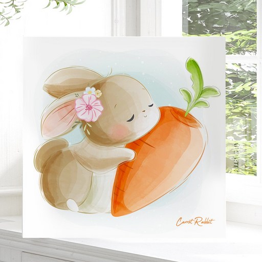 2023년 계묘년 새해 액자아기방 아이방 토끼 그림 액자 캔버스 인테리어