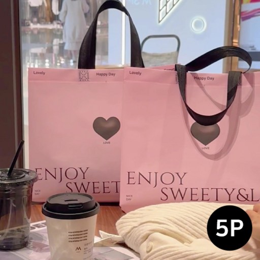 플렉시데코 러블리 핑크 부직포 에코백 토트백 쇼핑백