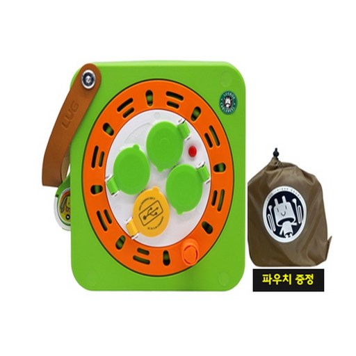 초미니 릴선 3구+ 2구 USB 20M/과부하차단/전용파우치포함/가죽손잡이/캡형 러그박스 큐브릴선 캠핑릴선 전기릴선