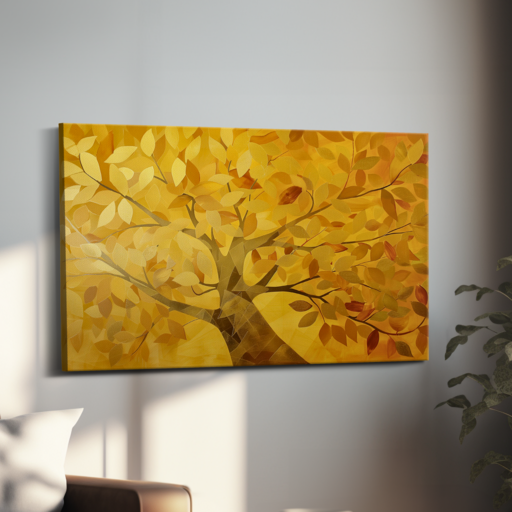 아트앤코 돈 들어오는 황금나무 캔버스 그림 75x50cm 풍수지리 인테리어 대형 액자