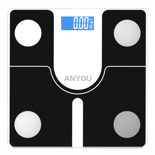 ANYOU 가정용 LED 디지털 체중계 아이스 크랙 체지방 체중 스마트 전자저울
