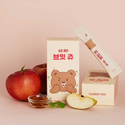 뉴베러 브잇 츄 림프순환 붓기제거 사과맛 스틱젤리 20포(400g) x 1박스
