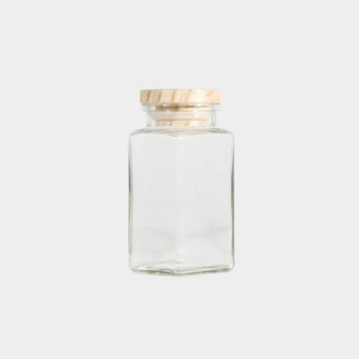 캔들아트 우드 사각캔들용기 (270ml)