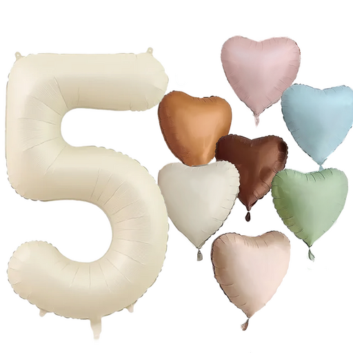 파파 파티 크림 하트 대형 숫자 기념일 생일 풍선 세트