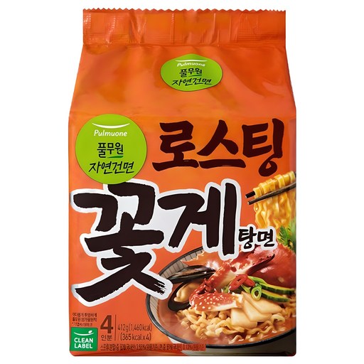 풀무원자연건면 로스팅 꽃게탕면 103g