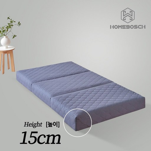 HOMEBOSCH 3단 접이식 푹신탄탄 매트리스 토퍼 1인용 수면매트 바닥매트