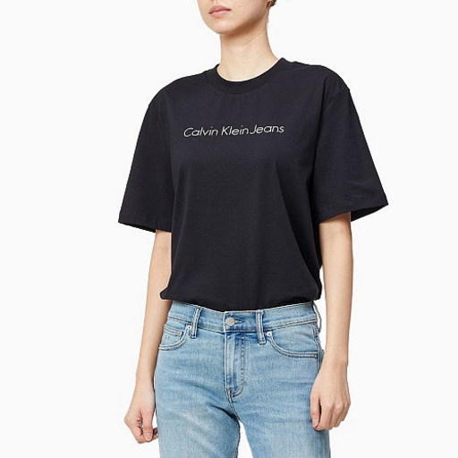 캘빈클라인 AK분당점 캘 빈클라인진 여성 모노그램 자수 로고 반팔 티셔츠 J216185-BEH