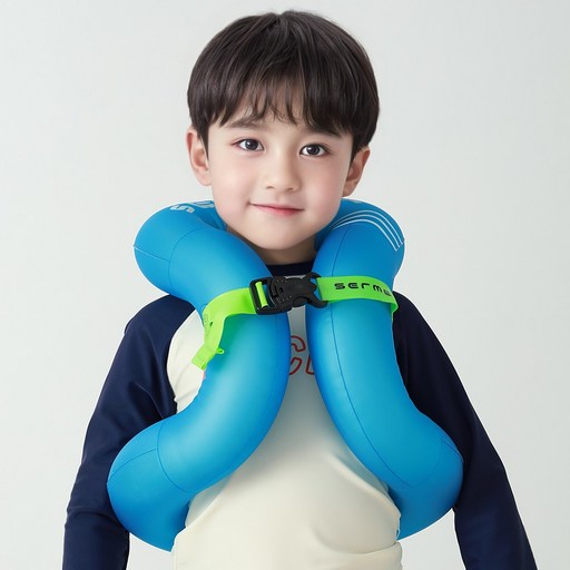 세르메르 0.3mm 두께 어린이 아동용 물놀이 부력보조복 착용형 넥튜브