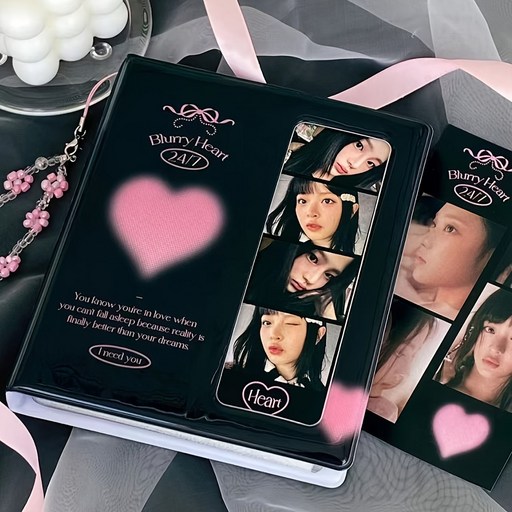 러블리 하트 4칸 60포켓 수납 감성 디자인 엽서 보관북 포토카드 앨범