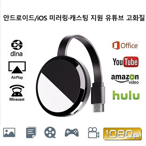 무선 HDMI 미러링 동글 - 고해상도 송수신 키트