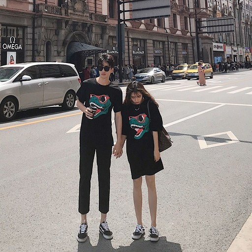커플시밀러룩 커플옷 여름 2019뉴타입 루즈핏 미들롱
