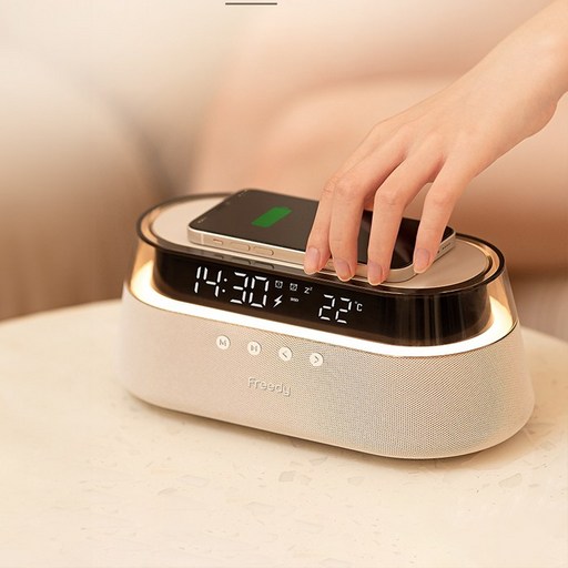 프리디 5in1 고속무선충전 LED무드등 블루투스 스피커 FM라디오