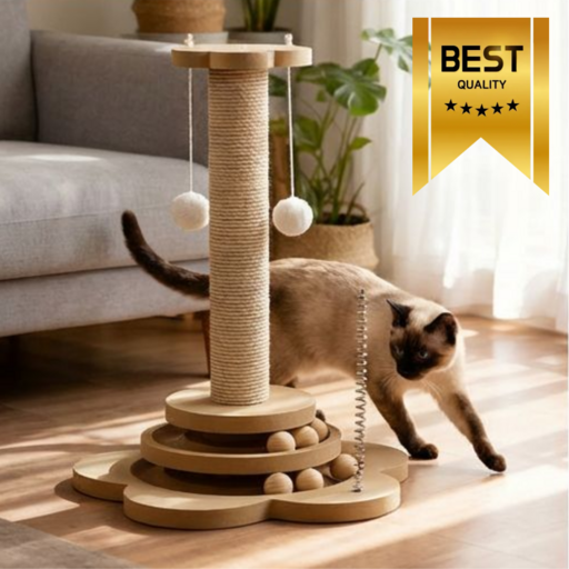 고양이 원목 스크레쳐 기둥 장난감