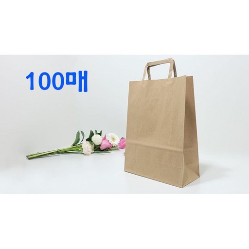 <최저가!!> 크라프트 쇼핑백 무지 종이가방 도시락 쇼핑백 100매
