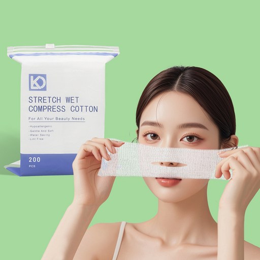 ZOZOFO 스트레치 화장솜 냉찜질 페이스 전용 개구 화장솜 임의늘어나는 마스크시트 2봉지 400조각