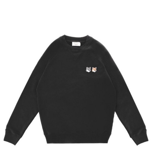 MAISON KITSUNE 메종키츠네21SS FM00358KM0002 AN 앤트러사이트 남성 더블 폭스 헤드 패치 스웨트셔츠