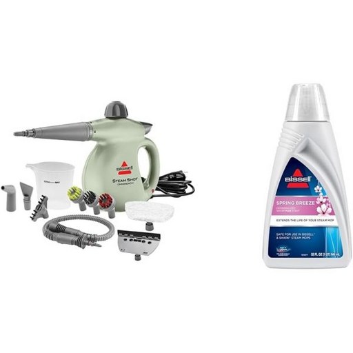 BISSEL® 스팀 샷™ 옴니리치 휴대용 클리너 번들 2024년형 신모델 스프링 브리즈 탈염수 32온스 1394온스