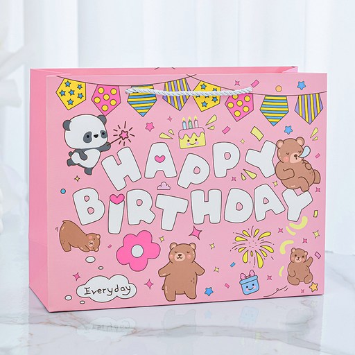 생일 축하해 친구 선물 판다 러블리 쇼핑백 10p